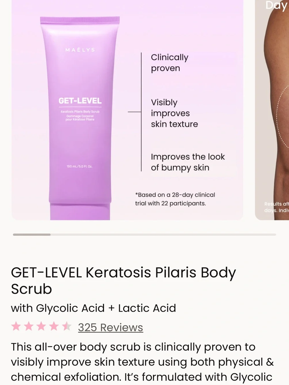 GET-LEVEL Keratosis Pilaris Body Scrub - Pink/Orange